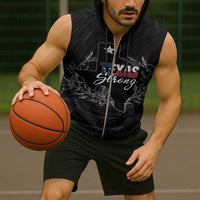 Pray for Texas Hill Country Sleeveless Zip Hoodie - Wonder Print Shop