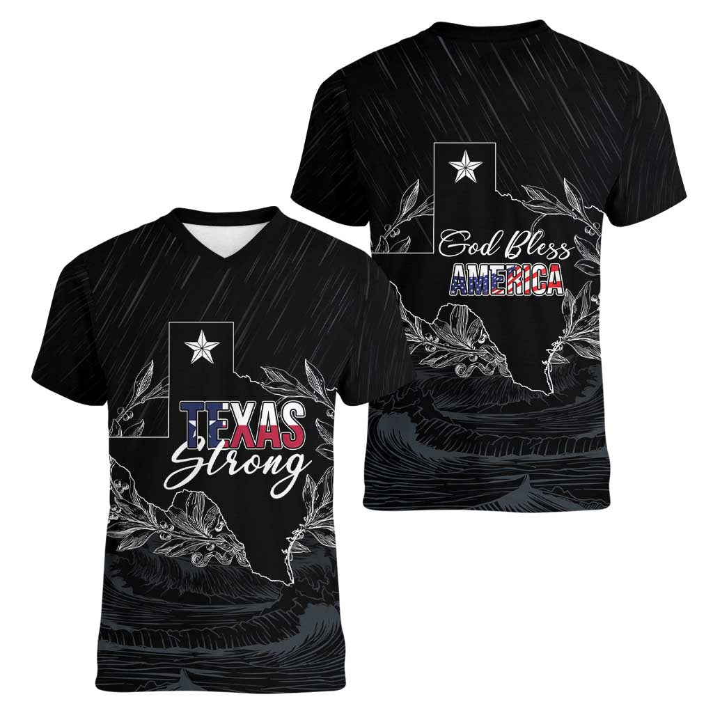 Pray for Texas Hill Country Women V-Neck T-Shirt - Wonder Print Shop