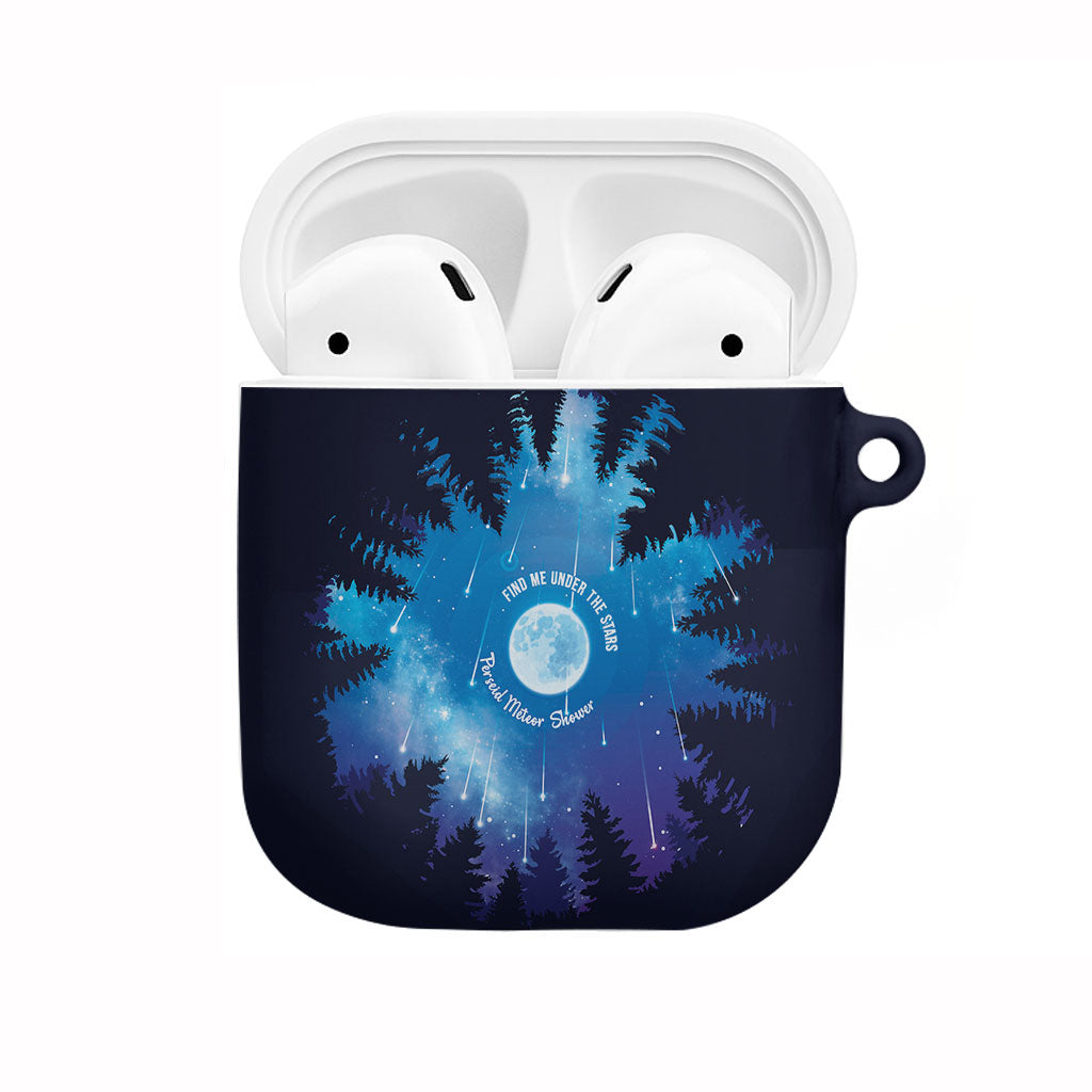 Perseid Meteor Shower AirPods Case Starry Sky Above The Trees
