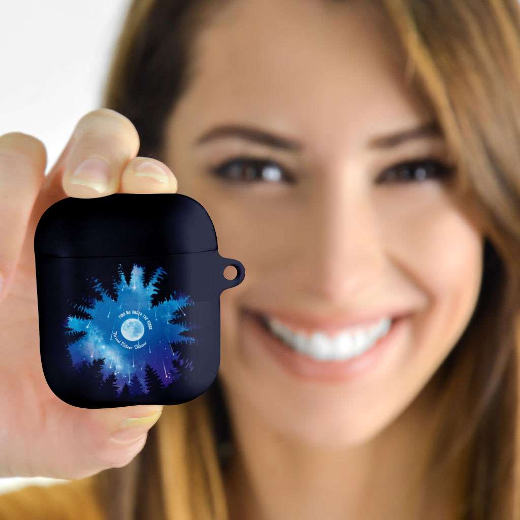 Perseid Meteor Shower AirPods Case Starry Sky Above The Trees