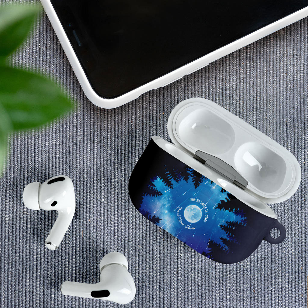 Perseid Meteor Shower AirPods Case Starry Sky Above The Trees