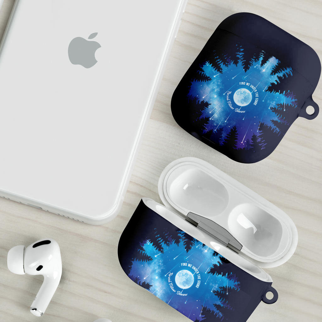 Perseid Meteor Shower AirPods Case Starry Sky Above The Trees
