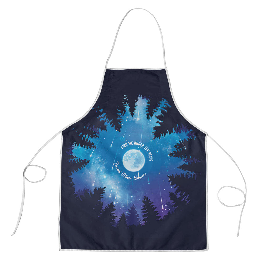 Perseid Meteor Shower Apron Starry Sky Above The Trees