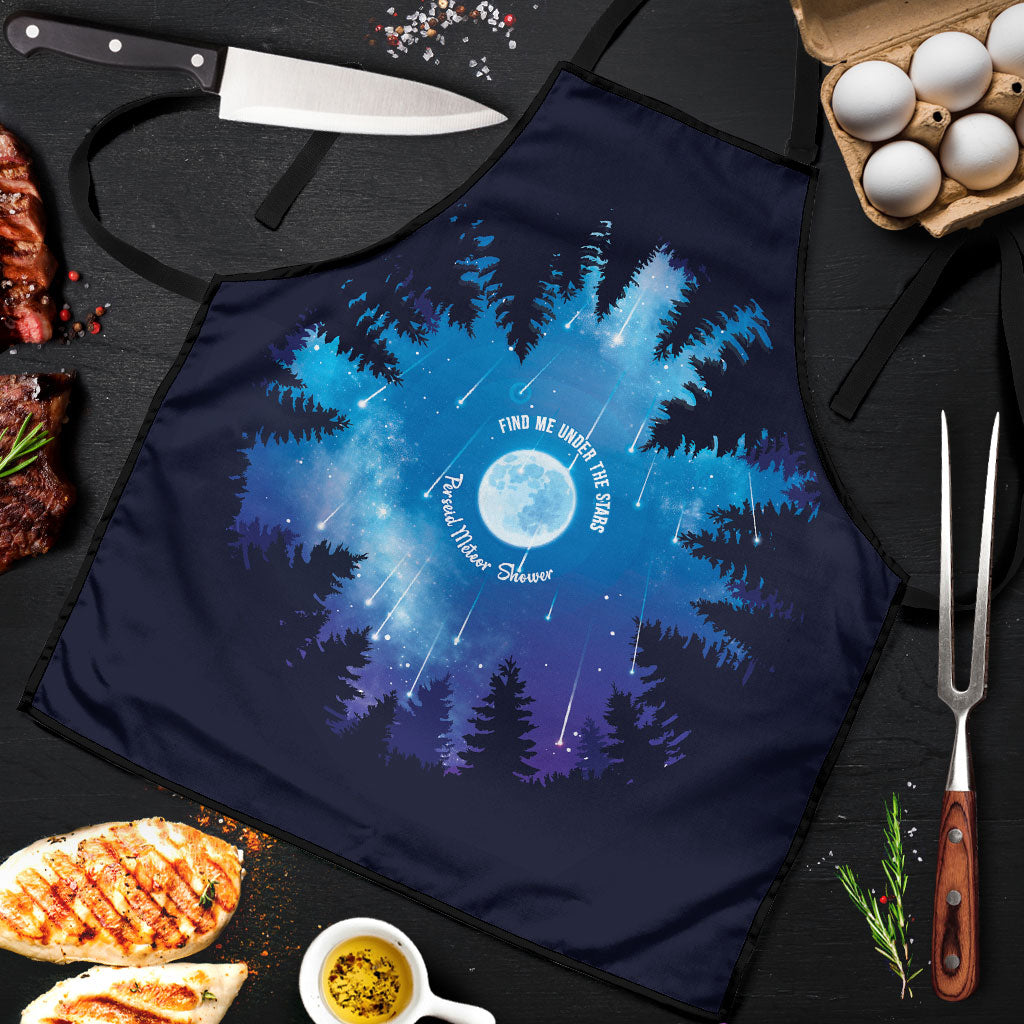 Perseid Meteor Shower Apron Starry Sky Above The Trees