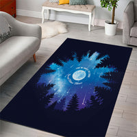 Perseid Meteor Shower Area Rug Starry Sky Above The Trees