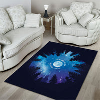 Perseid Meteor Shower Area Rug Starry Sky Above The Trees