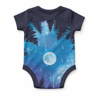 Perseid Meteor Shower Baby Onesie Starry Sky Above The Trees