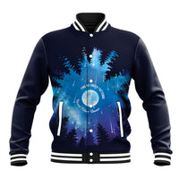 Perseid Meteor Shower Baseball Jacket Starry Sky Above The Trees