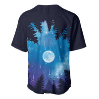 Perseid Meteor Shower Baseball Jersey Starry Sky Above The Trees