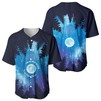 Perseid Meteor Shower Baseball Jersey Starry Sky Above The Trees