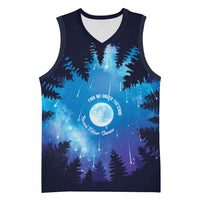 Perseid Meteor Shower Basketball Jersey Starry Sky Above The Trees