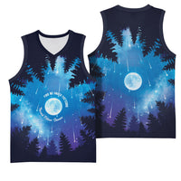 Perseid Meteor Shower Basketball Jersey Starry Sky Above The Trees
