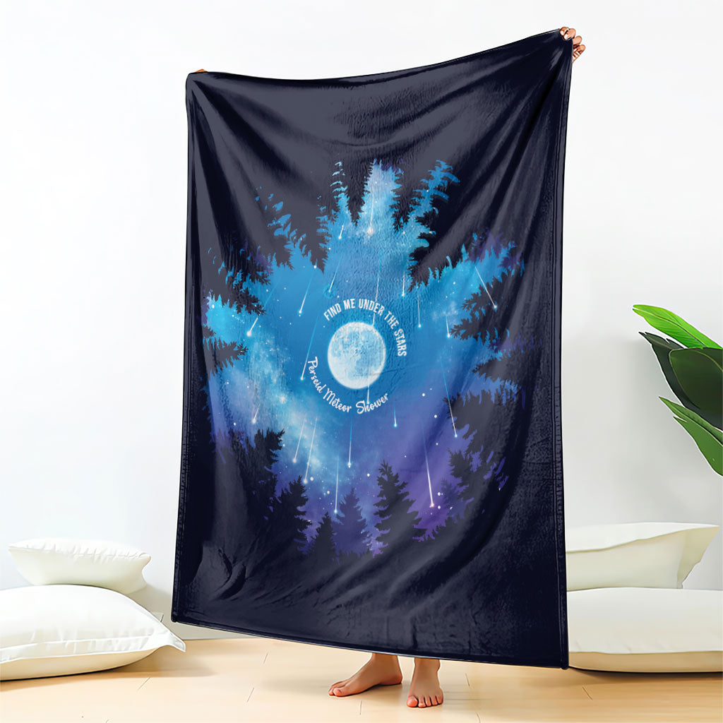 Perseid Meteor Shower Blanket Starry Sky Above The Trees