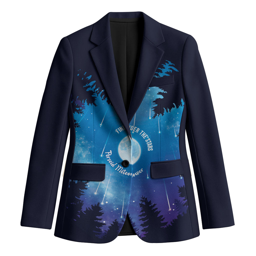 Perseid Meteor Shower Blazer Starry Sky Above The Trees