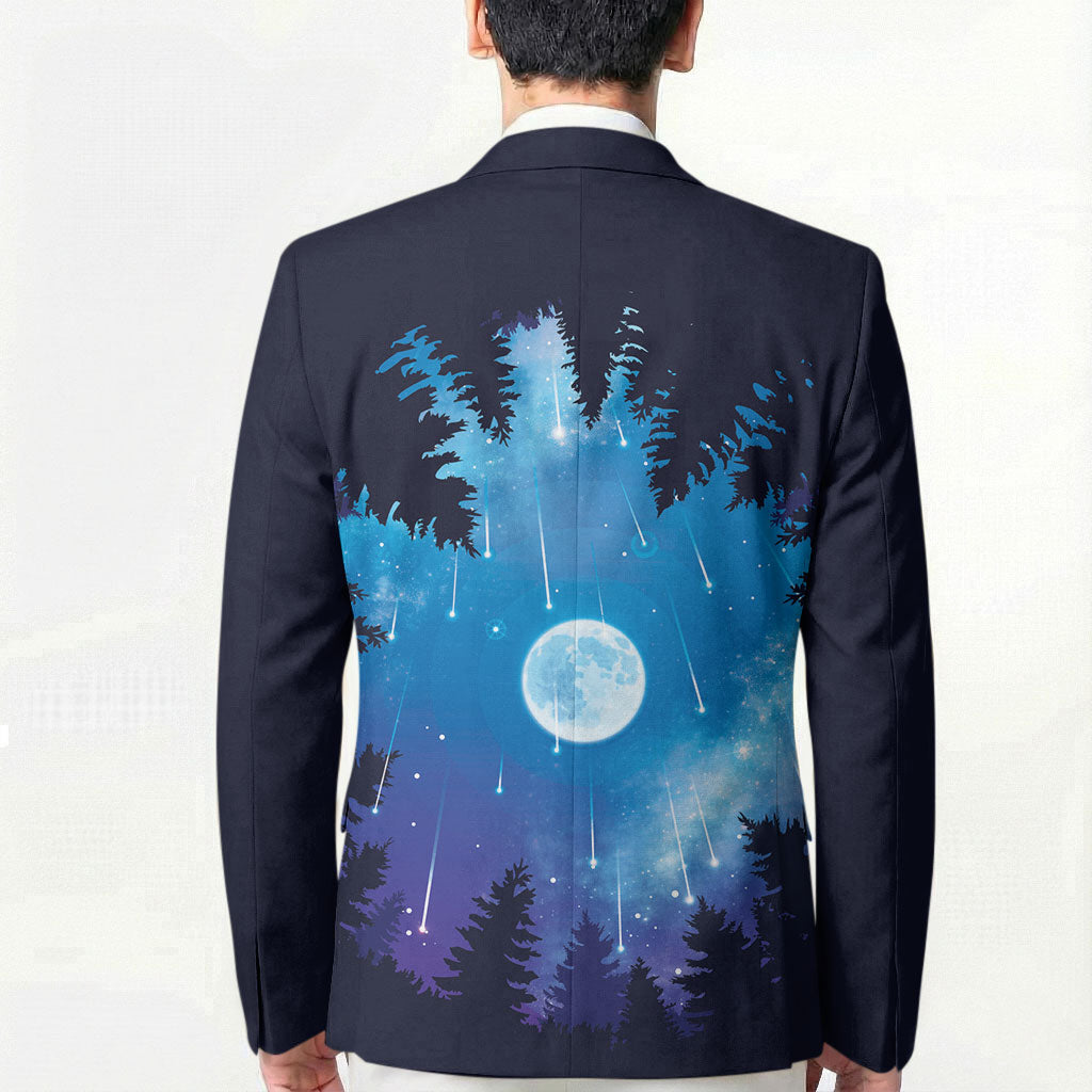 Perseid Meteor Shower Blazer Starry Sky Above The Trees