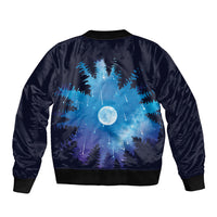 Perseid Meteor Shower Bomber Jacket Starry Sky Above The Trees