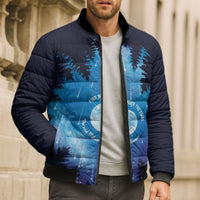 Perseid Meteor Shower Bomber Puffer Jacket Starry Sky Above The Trees