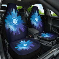 Perseid Meteor Shower Car Seat Cover Starry Sky Above The Trees