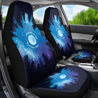 Perseid Meteor Shower Car Seat Cover Starry Sky Above The Trees