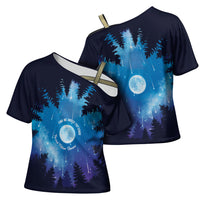 Perseid Meteor Shower Cross Shoulder Shirt Starry Sky Above The Trees