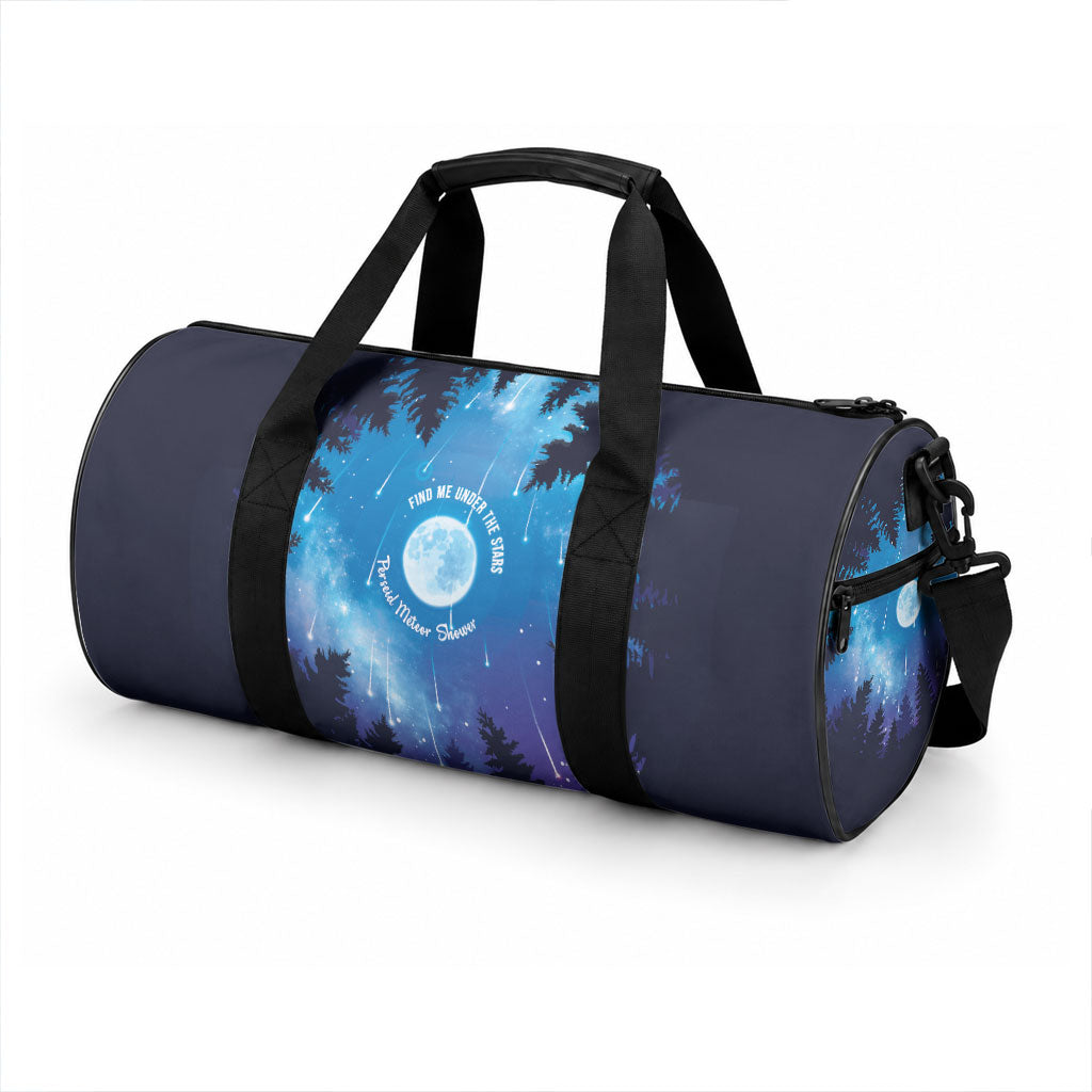 Perseid Meteor Shower Duffle Bag Starry Sky Above The Trees