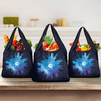 Perseid Meteor Shower Grocery Bag Starry Sky Above The Trees