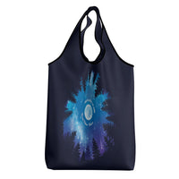 Perseid Meteor Shower Grocery Bag Starry Sky Above The Trees