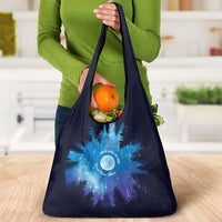 Perseid Meteor Shower Grocery Bag Starry Sky Above The Trees
