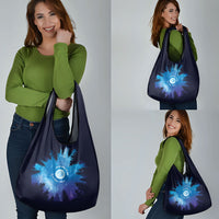 Perseid Meteor Shower Grocery Bag Starry Sky Above The Trees