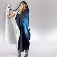 Perseid Meteor Shower Hooded Blanket Starry Sky Above The Trees