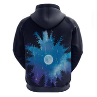 Perseid Meteor Shower Hoodie Starry Sky Above The Trees