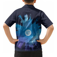 Perseid Meteor Shower Kid Hawaiian Shirt Starry Sky Above The Trees