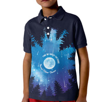 Perseid Meteor Shower Kid Polo Shirt Starry Sky Above The Trees