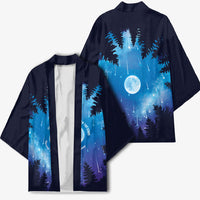 Perseid Meteor Shower Kimono Starry Sky Above The Trees