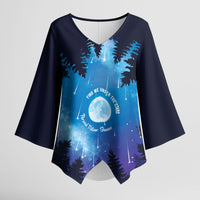 Perseid Meteor Shower Kimono Sleeve Blouse Starry Sky Above The Trees