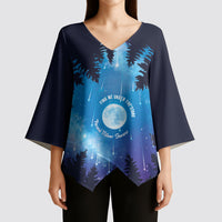 Perseid Meteor Shower Kimono Sleeve Blouse Starry Sky Above The Trees