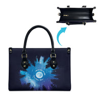 Perseid Meteor Shower Leather Bag Starry Sky Above The Trees
