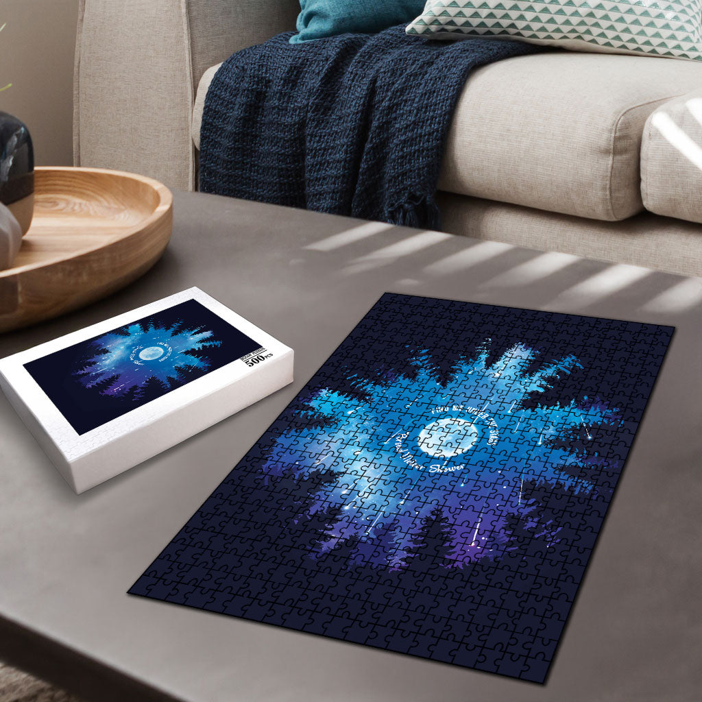 Perseid Meteor Shower Puzzle Starry Sky Above The Trees