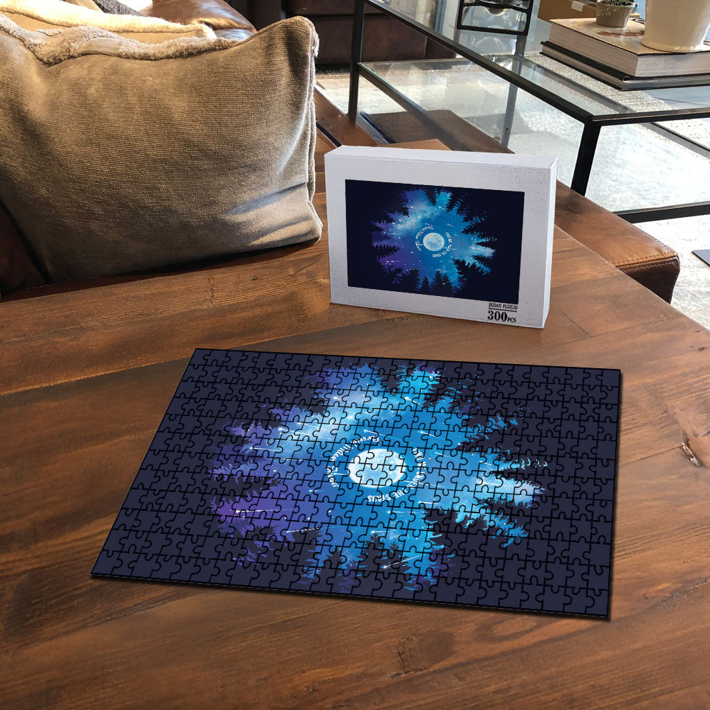 Perseid Meteor Shower Puzzle Starry Sky Above The Trees