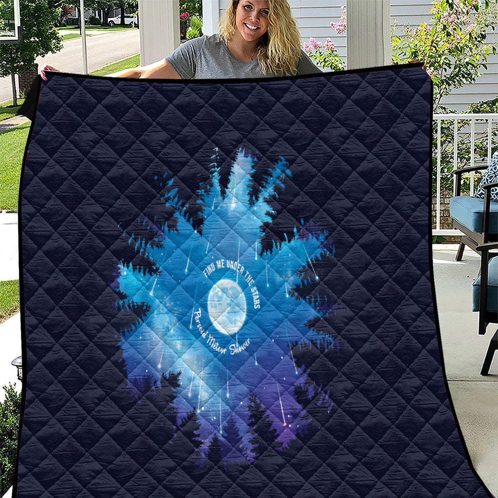 Perseid Meteor Shower Quilt Starry Sky Above The Trees