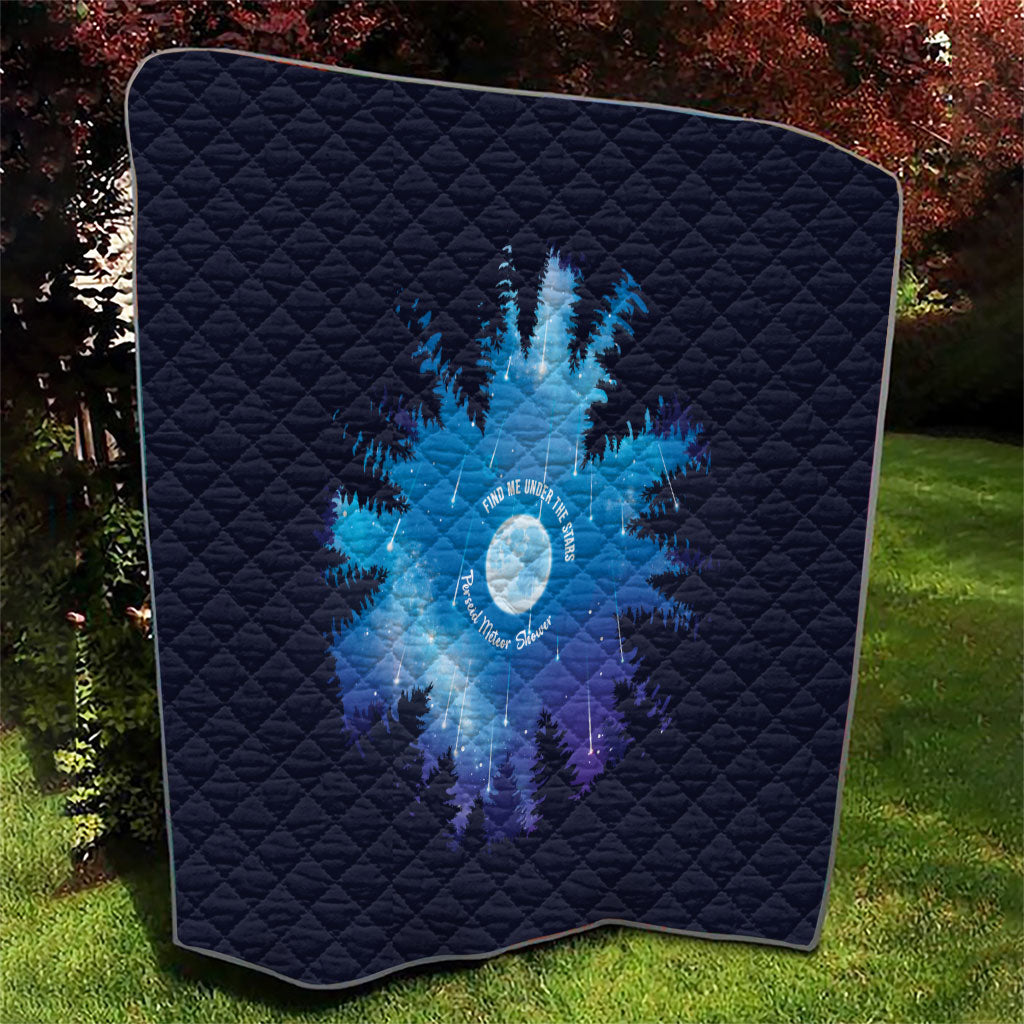 Perseid Meteor Shower Quilt Starry Sky Above The Trees