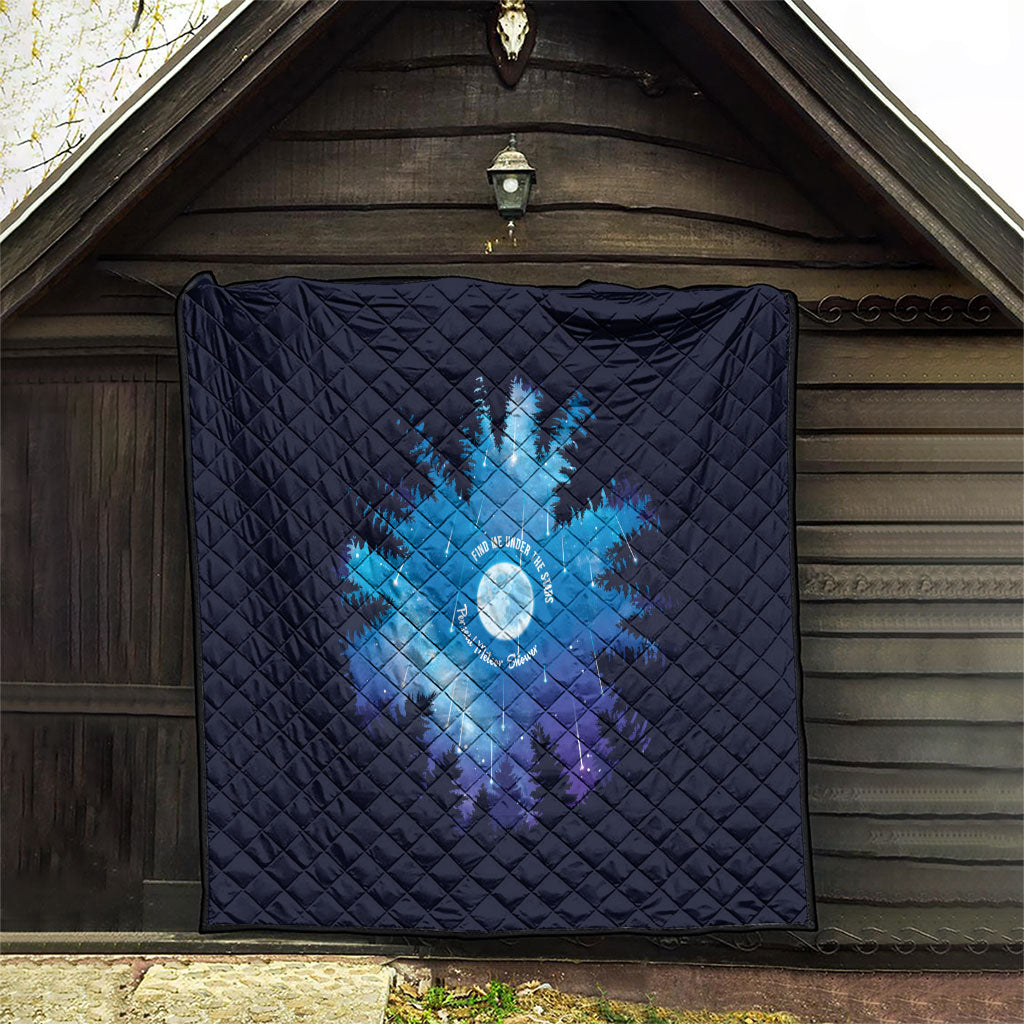 Perseid Meteor Shower Quilt Starry Sky Above The Trees