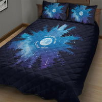 Perseid Meteor Shower Quilt Bed Set Starry Sky Above The Trees