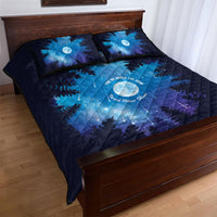 Perseid Meteor Shower Quilt Bed Set Starry Sky Above The Trees