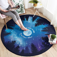 Perseid Meteor Shower Round Carpet Starry Sky Above The Trees