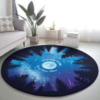 Perseid Meteor Shower Round Carpet Starry Sky Above The Trees