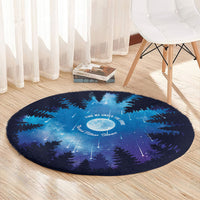 Perseid Meteor Shower Round Carpet Starry Sky Above The Trees