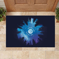Perseid Meteor Shower Rubber Doormat Starry Sky Above The Trees