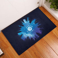 Perseid Meteor Shower Rubber Doormat Starry Sky Above The Trees