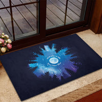 Perseid Meteor Shower Rubber Doormat Starry Sky Above The Trees